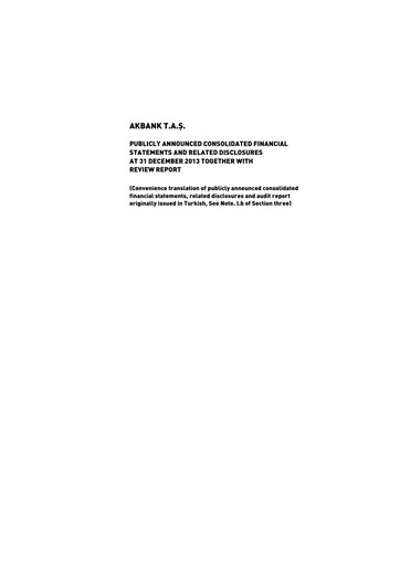 Thumbnail Akbank Financial Statement 2013