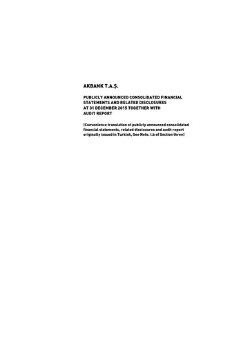 Thumbnail Akbank Financial Statement 2015