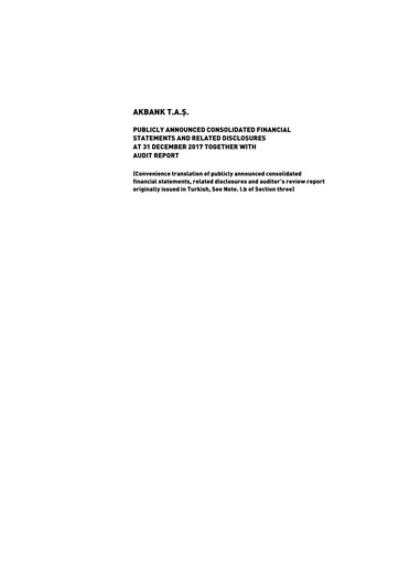 Thumbnail Akbank Financial Statement 2017