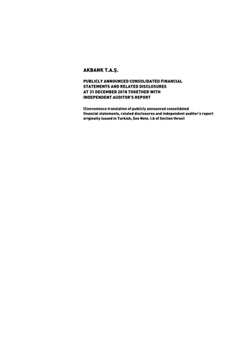 Thumbnail Akbank Financial Statement 2018