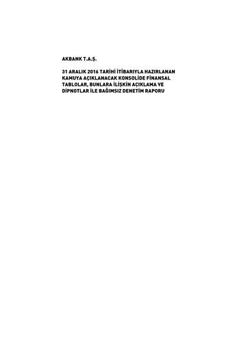 Thumbnail Akbank Financial Statement 2016