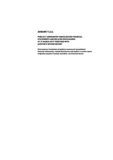 Miniature Akbank Rapport trimestriel 2019-q1