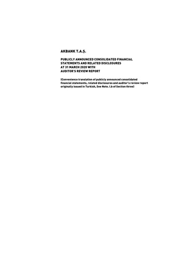 Miniature Akbank Rapport trimestriel 2020-q1