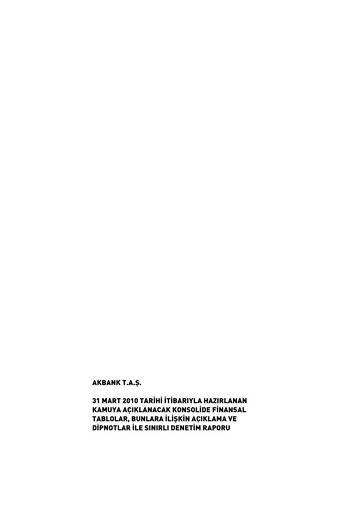 Thumbnail Akbank Quarterly Report 2010-q1