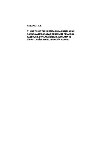 Thumbnail Akbank Quarterly Report 2015-q1