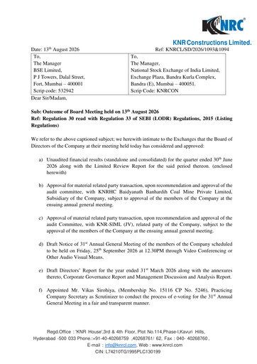 Thumbnail Knr Constructions
 Quarterly Report 2026-q1