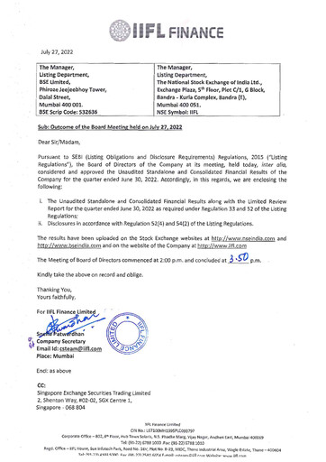 Thumbnail IIFL Finance Quarterly Report 2022-q1