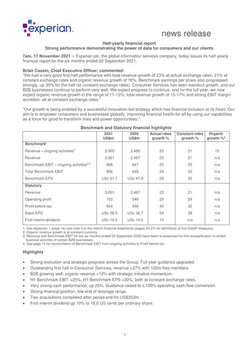 Miniature Experian Rapport semestriel fy2022-h1