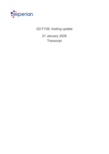 Thumbnail Experian Quarterly Report fy2026-q3