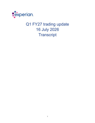 Thumbnail Experian Quarterly Report fy2027-q1