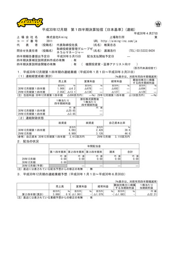 Thumbnail Aiming Inc Quarterly Report 2018-q1