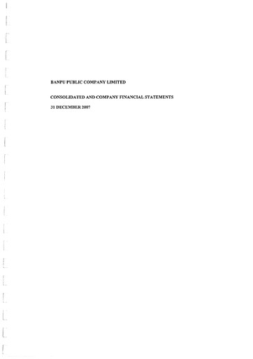 Thumbnail Banpu Public Company Financial Statement 2007
