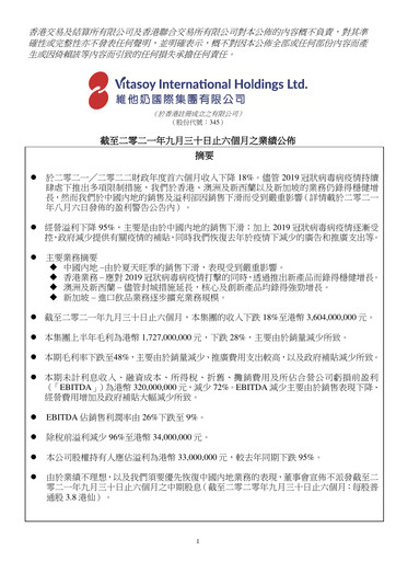 Thumbnail Vitasoy Half-year Report 2021-h1