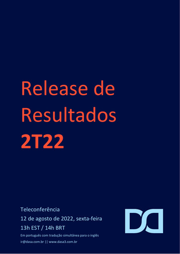 Thumbnail Diagnosticos da America (DASA) Quarterly Report 2022-q2