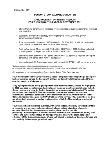 Thumbnail London Stock Exchange Half-year Report 2011-h1
