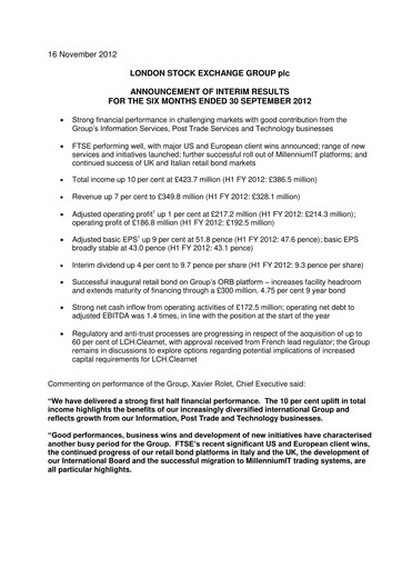 Thumbnail London Stock Exchange Half-year Report 2012-h1