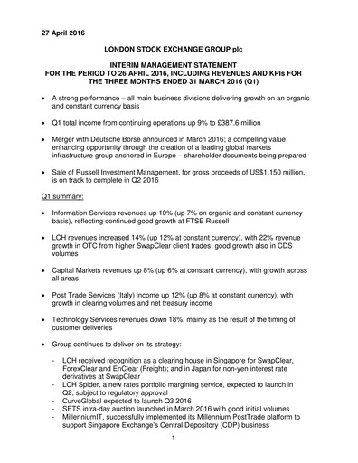 Thumbnail London Stock Exchange Quarterly Report 2016-q1