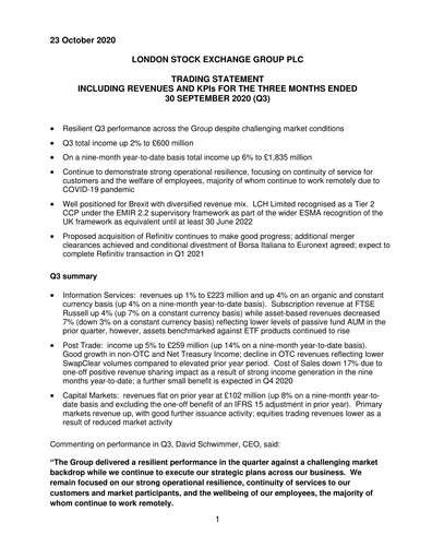Thumbnail London Stock Exchange Quarterly Report 2020-q3