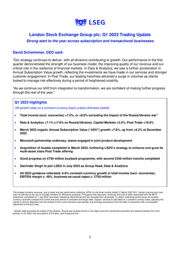 Thumbnail London Stock Exchange Quarterly Report 2023-q1