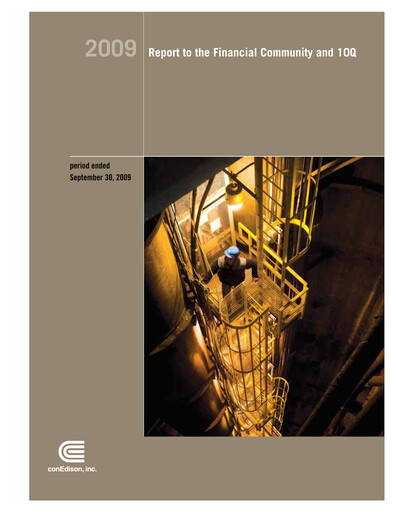Thumbnail Consolidated Edison Quarterly Report 2009-q3