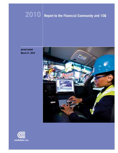 Thumbnail Consolidated Edison Quarterly Report 2010-q1