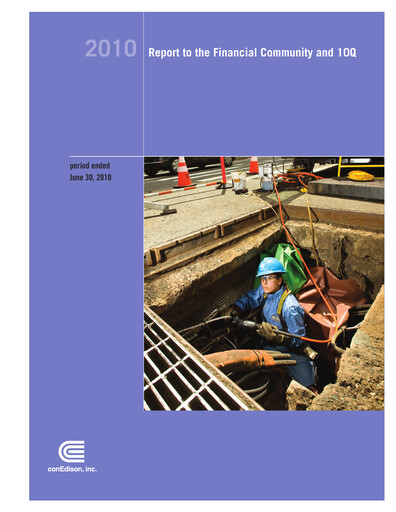 Thumbnail Consolidated Edison Quarterly Report 2010-q2