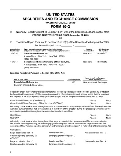 Thumbnail Consolidated Edison Quarterly Report 2023-q3