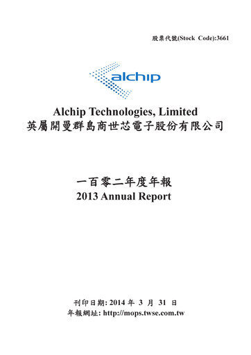 Thumbnail Alchip Technologies Annual Report 2013