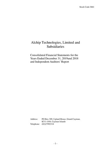 Thumbnail Alchip Technologies Financial Statement 2019