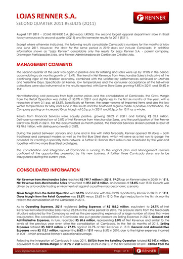 Vorschaubild Lojas Renner Quartalsbericht 2011-q2
