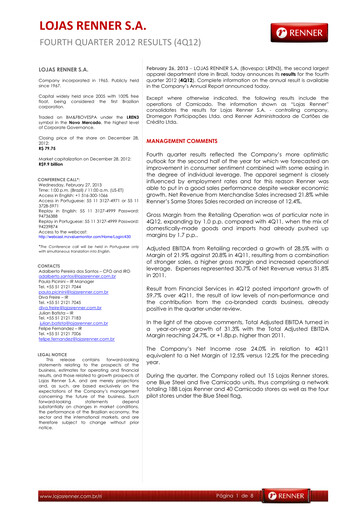 Vorschaubild Lojas Renner Quartalsbericht 2012-q4