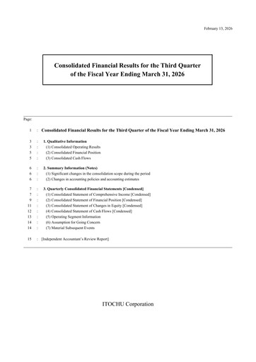 Thumbnail Itōchū Shōji Quarterly Report 2025-q3