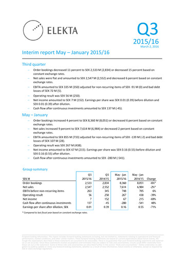 Thumbnail Elekta AB Quarterly Report 2015-q3