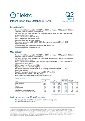 Thumbnail Elekta AB Quarterly Report 2018-q2
