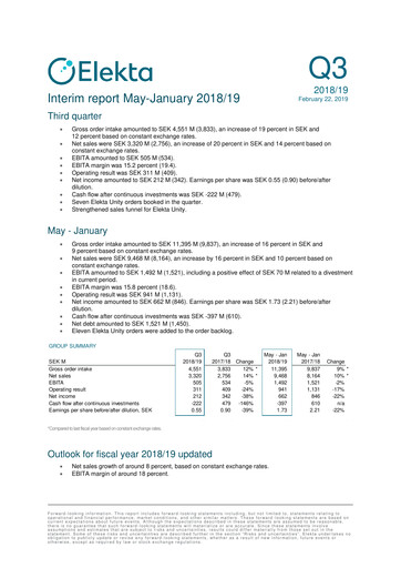 Thumbnail Elekta AB Quarterly Report 2018-q3