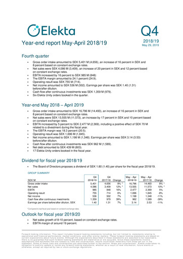 Thumbnail Elekta AB Quarterly Report 2018-q4