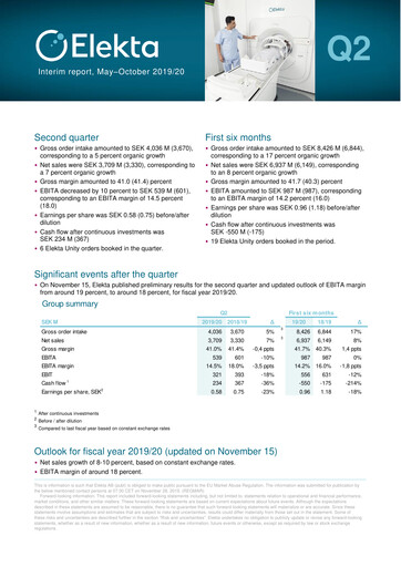 Thumbnail Elekta AB Quarterly Report 2019-q2