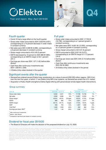 Thumbnail Elekta AB Quarterly Report 2019-q4