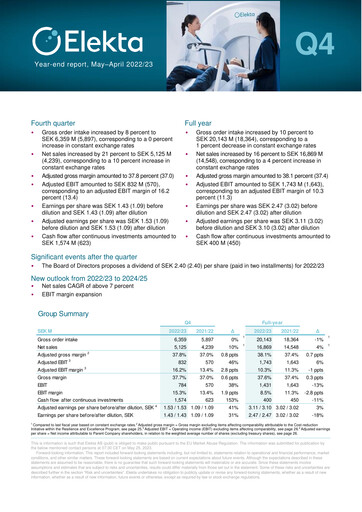 Thumbnail Elekta AB Quarterly Report 2022-q4