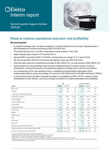 Thumbnail Elekta AB Quarterly Report 2025-2026-q2