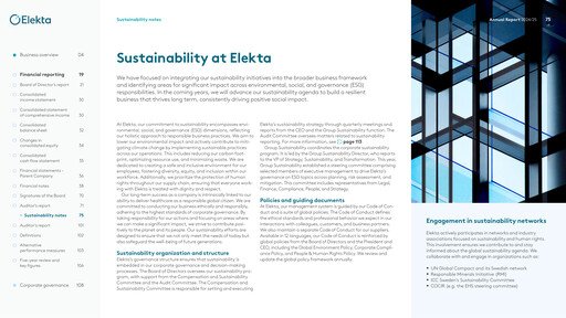 Thumbnail Elekta AB Sustainability Report 2024-2025