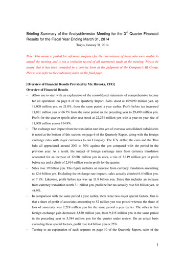 Thumbnail Hoya Quarterly Report 2013-q3