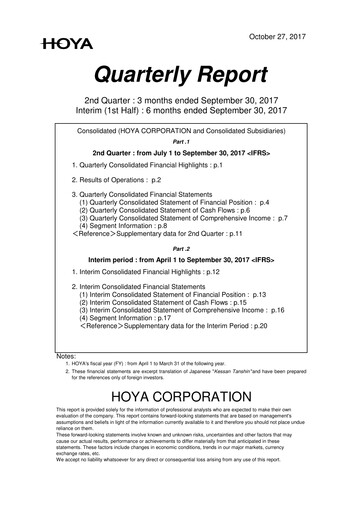 Thumbnail Hoya Quarterly Report 2017-q2