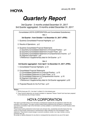 Thumbnail Hoya Quarterly Report 2017-q3