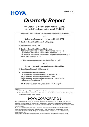 Thumbnail Hoya Quarterly Report 2020-q4