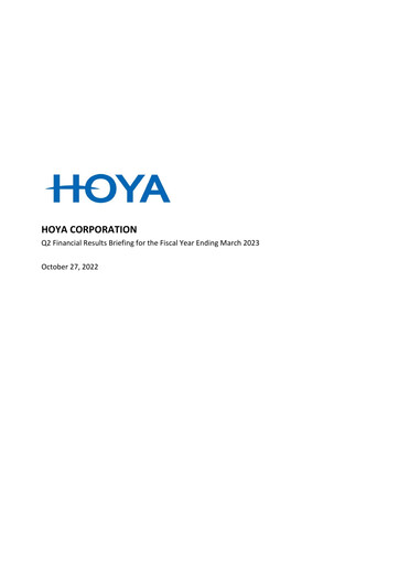 Thumbnail Hoya Quarterly Report 2022-q2