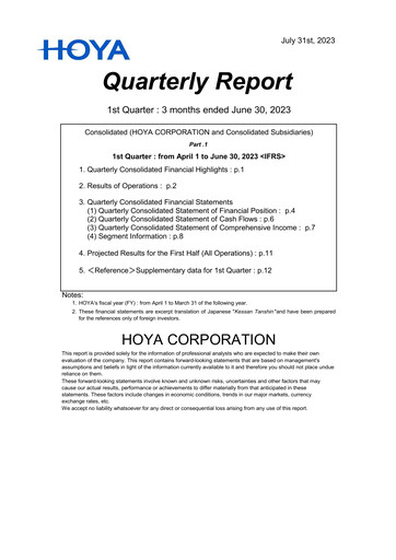 Thumbnail Hoya Quarterly Report 2023-q1