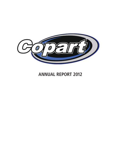 Thumbnail Copart
 Annual Report 2012