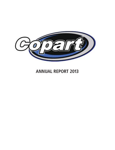 Thumbnail Copart
 Annual Report 2013