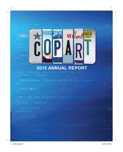 Thumbnail Copart
 Annual Report 2015